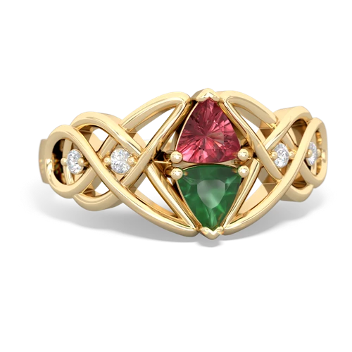 tourmaline-emerald celtic knot ring