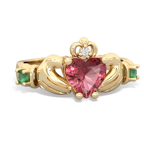 tourmaline-emerald claddagh ring