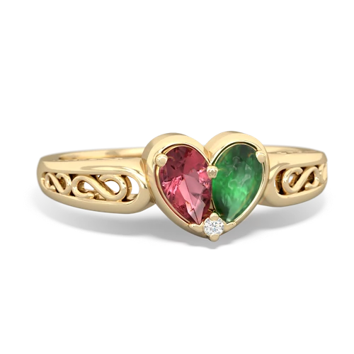 tourmaline-emerald filligree ring