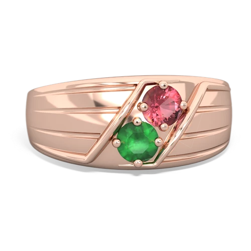 tourmaline-emerald mens ring