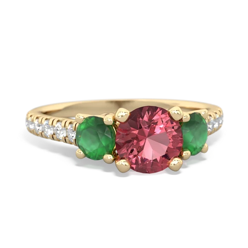 tourmaline-emerald trellis pave ring