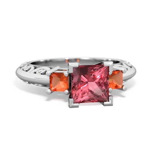 tourmaline-fire opal engagement ring