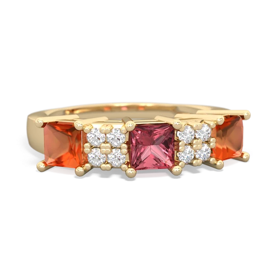 tourmaline-fire opal timeless ring