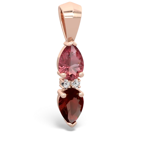 tourmaline-garnet bowtie pendant