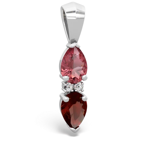 tourmaline-garnet bowtie pendant