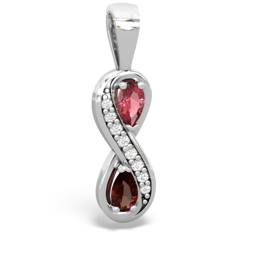 tourmaline-garnet keepsake infinity pendant