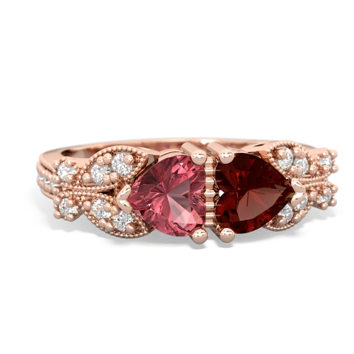 tourmaline-garnet keepsake butterfly ring