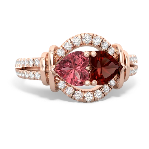 tourmaline-garnet pave keepsake ring