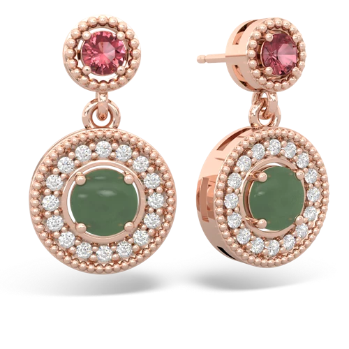 tourmaline-jade halo earrings