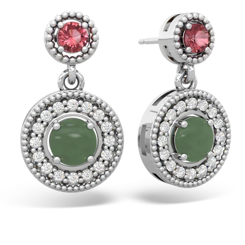 tourmaline-jade halo earrings