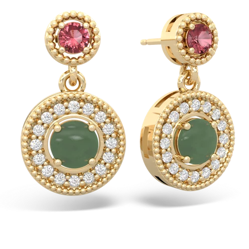 tourmaline-jade halo earrings