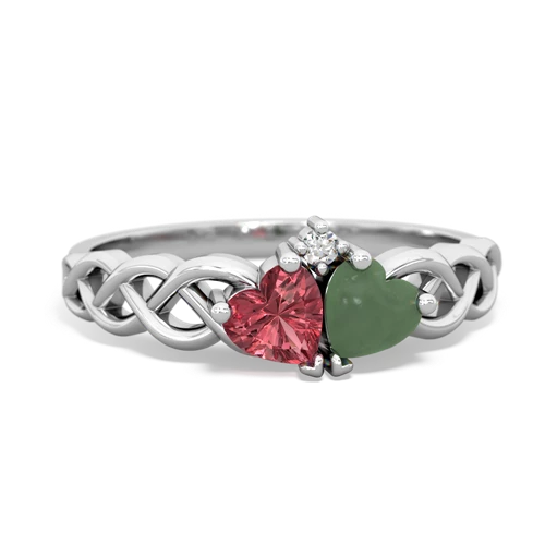 tourmaline-jade celtic braid ring