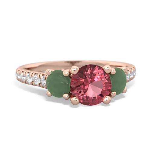 tourmaline-jade trellis pave ring