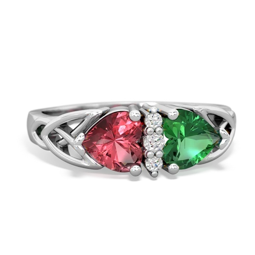 tourmaline-lab emerald celtic ring