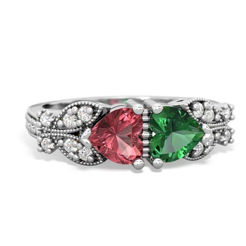 tourmaline-lab emerald keepsake butterfly ring