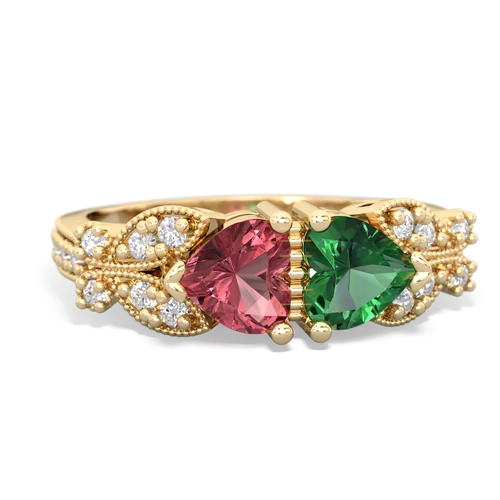 tourmaline-lab emerald keepsake butterfly ring