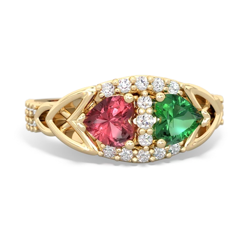 tourmaline-lab emerald keepsake engagement ring