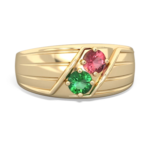 tourmaline-lab emerald mens ring