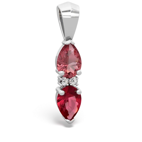 tourmaline-lab ruby bowtie pendant