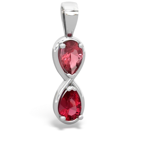 tourmaline-lab ruby infinity pendant