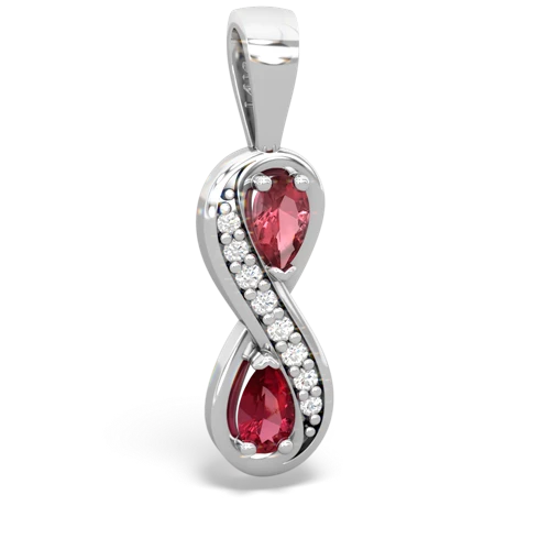 tourmaline-lab ruby keepsake infinity pendant