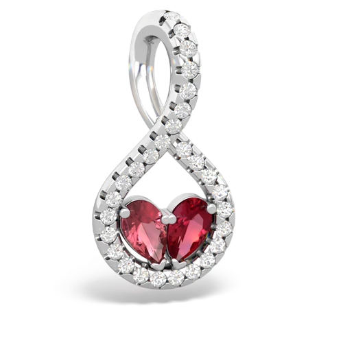 tourmaline-lab ruby pave twist pendant