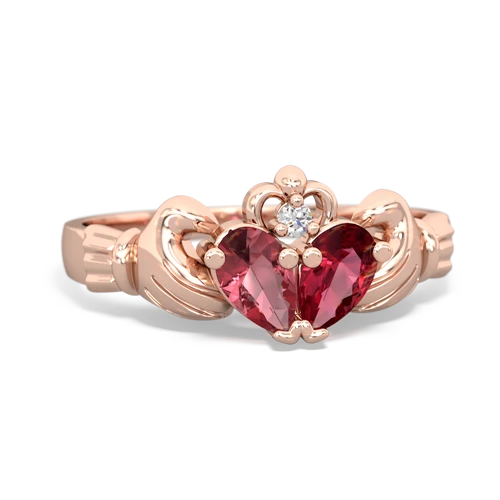 tourmaline-lab ruby claddagh ring