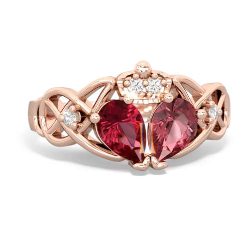 tourmaline-lab ruby claddagh ring