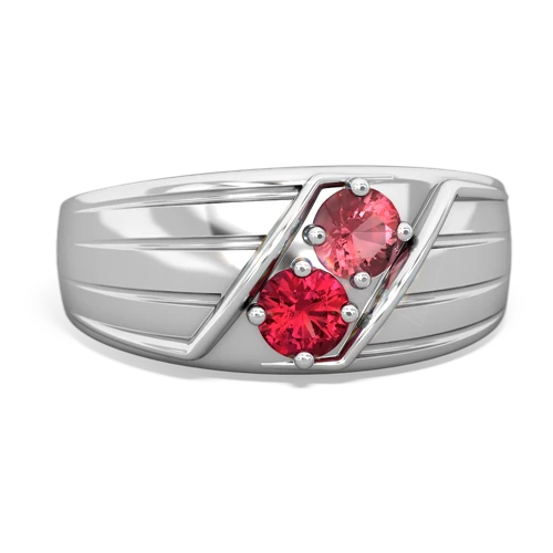 tourmaline-lab ruby mens ring