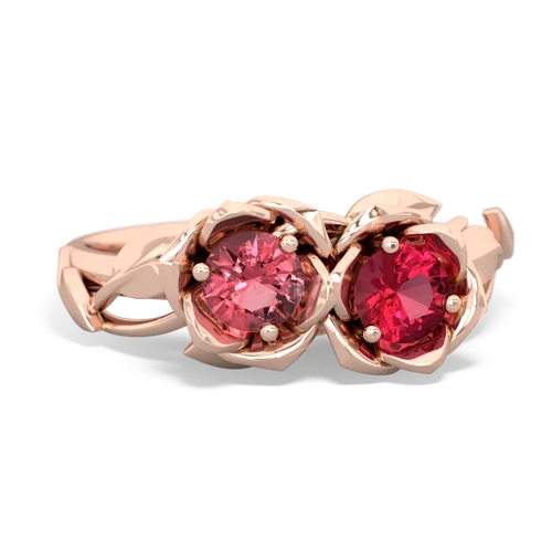 tourmaline-lab ruby roses ring