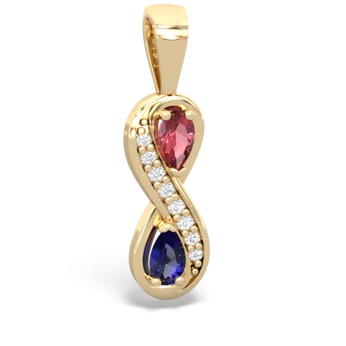 tourmaline-lab sapphire keepsake infinity pendant