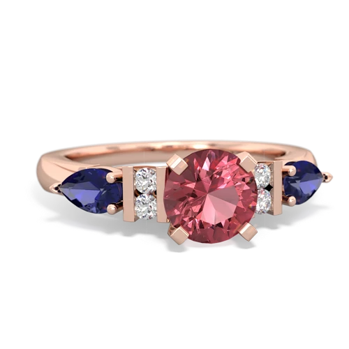 tourmaline-lab sapphire engagement ring