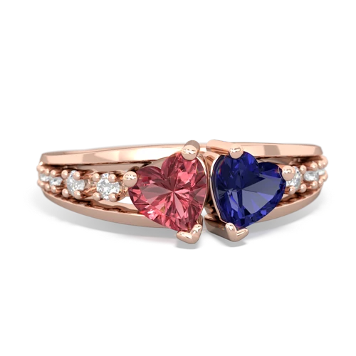 tourmaline-lab sapphire modern ring