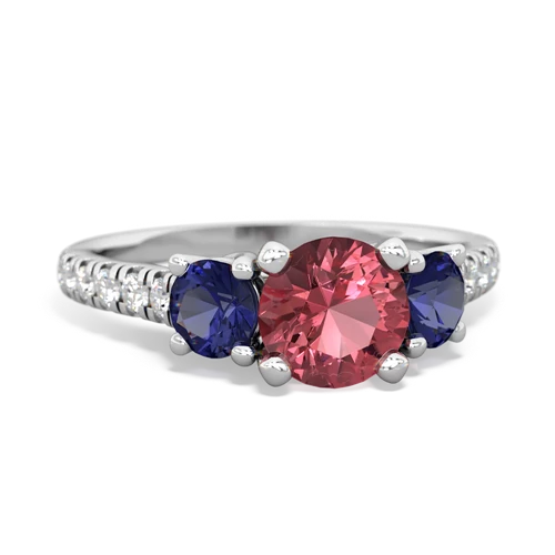 tourmaline-lab sapphire trellis pave ring