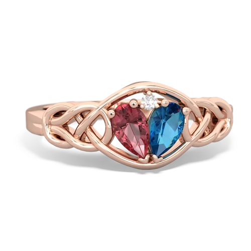 tourmaline-london topaz celtic knot ring