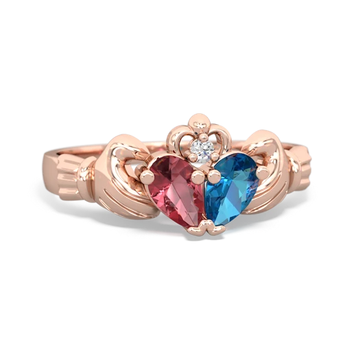 tourmaline-london topaz claddagh ring