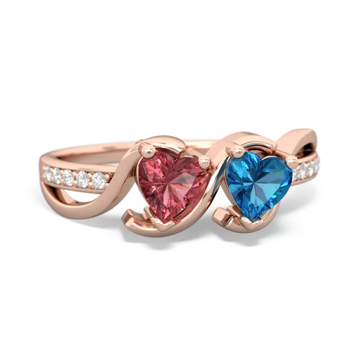 tourmaline-london topaz double heart ring