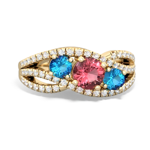 tourmaline-london topaz three stone pave ring