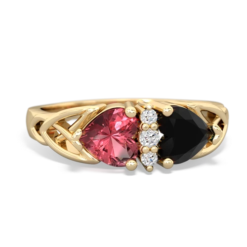 tourmaline-onyx celtic ring