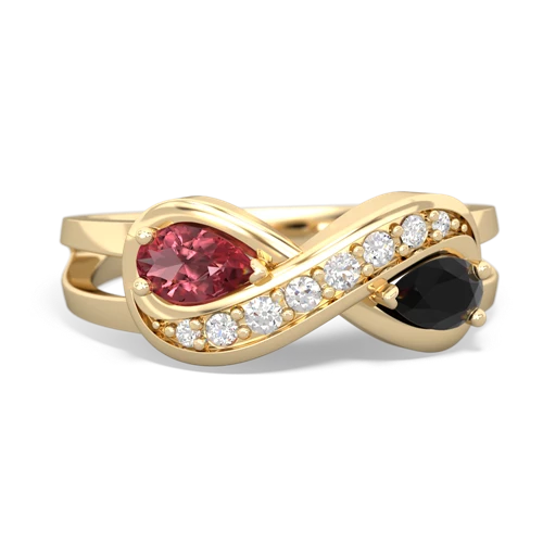 tourmaline-onyx diamond infinity ring