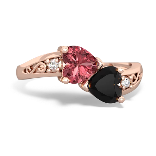 tourmaline-onyx filligree ring