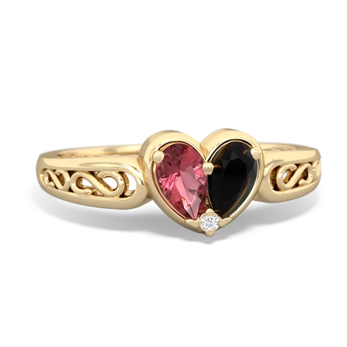 tourmaline-onyx filligree ring