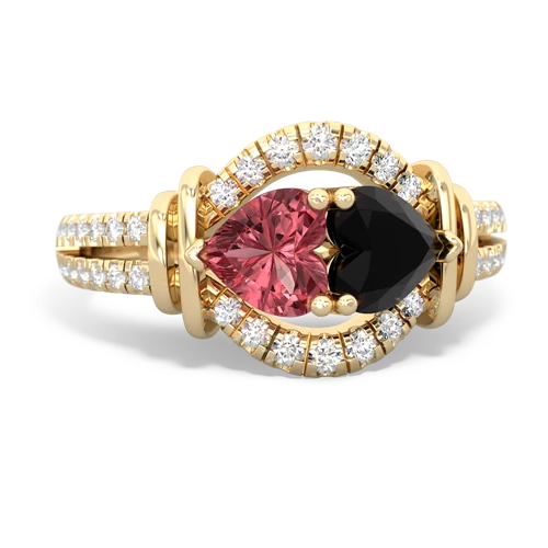 tourmaline-onyx pave keepsake ring