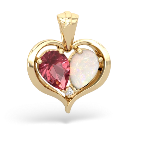 tourmaline-opal half heart whole pendant