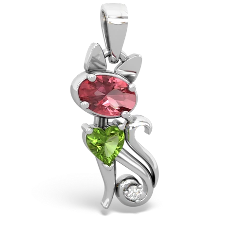 tourmaline-peridot kitten pendant