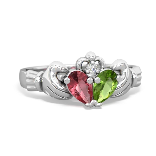 tourmaline-peridot claddagh ring