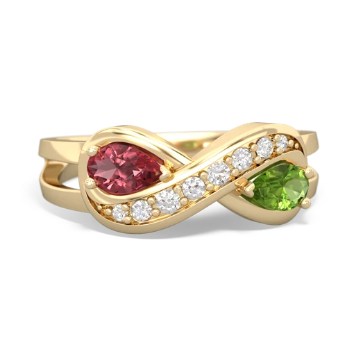 tourmaline-peridot diamond infinity ring