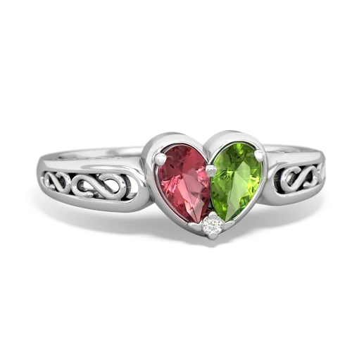 tourmaline-peridot filligree ring