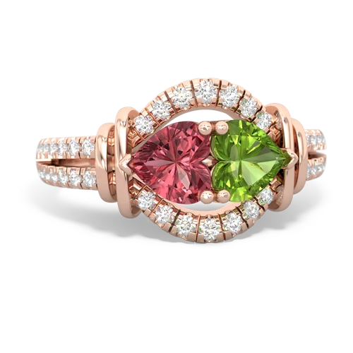 tourmaline-peridot pave keepsake ring