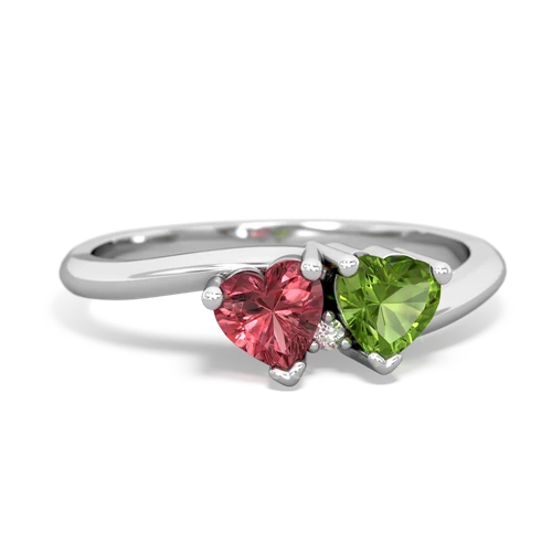 tourmaline-peridot sweethearts promise ring